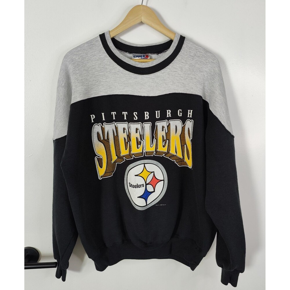 Vintage Pittsburgh Steelers Size XL Crewneck Sweatshirt Chalk Line USA